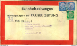 1941, Vorbindezettel Für BAHNHOFSZEITUNGEN (Pariser Zeitung) Mit Feldpost Nach Duisburg - Covers & Documents