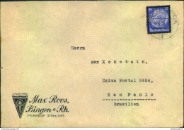 1935, 25 Pfg. Hindenburg Trauerausgabe Auf "normalem" Auslandsbrief Nach Brasilien - Briefe U. Dokumente