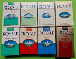 Lot 8 Anciens PAQUETS De CIGARETTES Vide - ROYALE - Vers 1980 - Etuis à Cigarettes Vides