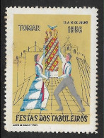 Portugal Vignette Touristique Tomar Festa Dos Tabuleiros 1956 Fête Couronnes De Fleurs Flowers Crowns Party Cinderella - Emisiones Locales