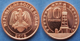 SOUTH SUDAN - 10 Piastres 2015 "Desert Oil Drilling Rig" KM# 1 Independent Country (2011) - Edelweiss Coins - South Sudan