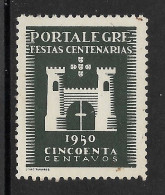 Portugal Vignette Touristique Portalegre Alentejo Festas Centenárias 1950 Fêtes Centenaires Centenary Parties Cinderella - Local Post Stamps