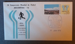 ARGENTINA 1978 ARGENTINE FDC 1000 ème BUT EN COUPE DU MONDE FOOTBALL FUSSBALL SOCCER CALCIO VOETBAL FOOT FUTEBOL FUTBOL - 1978 – Argentine