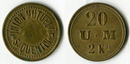 N93-0750 - Monnaie De Nécessité - Saint-Quentin - Union Mutuelle - 20 - U + M. - 2 Kos - Monétaires / De Nécessité
