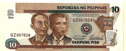 PHILIPPINES   10 Piso  2000  Petite Lettre Manuscrite, #187f  Joseph ESTRADA & Buenaventura,  NEUF - Filipinas