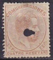 ESPAGNE - 4 P.  Brun-orange Perforé D'un Cercle - Unused Stamps