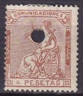 ESPAGNE - 4 P. Brun-jaune Perforé D'un Cercle - Unused Stamps