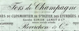 1889 FERS DE CHAMPAGNE Simon Lemut  REVERCHON Usines ClosMortier Haute Marne St Dizier Eturbées & De Gue V.HISTORIQUE - 1800 – 1899