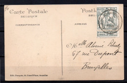 84 Op Postkaart Gestempeld BRUSSEL TENTOONSTELLING B - BRUXELLES EXPOSITION B - 1910-1911 Caritas