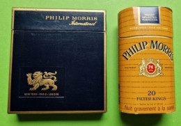 Lot 2 Anciens PAQUETS De CIGARETTES Vide - PHILIP MORRIS - Vers 1980 - Etuis à Cigarettes Vides