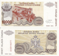 Croatia RSK Knin 10.000 Dinara 1994. UNC P-R31 - Croatie