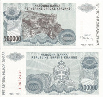 Croatia RSK Knin 500.000 Dinara 1994. UNC P-R32 - Croatie