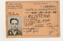 FRANCE - Carte Du Combattant - Office De Constantine - 1954 - Documenti