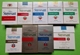 Lot 9 Anciens PAQUETS De CIGARETTES Vide - STUYVESANT - Vers 1980 - Empty Cigarettes Boxes