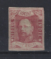 FIRST STAMP NETHERLANDS INDIES Nederlands Indie 1 MLH ; Koning King Roy Rey Willem III 1864 STAMPS DUTCH INDIES P/PIECE - Indes Néerlandaises