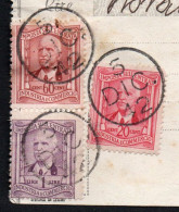 MARCHE DA BOLLO REGNO VITTORIO EMANUELE III 1942 60 CENT. 20 CENT. 1 LIRA REVENUE STAMP SU RICEVUTA AFFITTO MOBILI BARI - Revenue Stamps