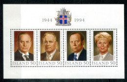 ISLAND Block 16, Bl.16 Mnh - Staatspräsidenten, Presidents - ICELAND / ISLANDE - Blocks & Sheetlets