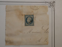 AX 19 FRANCE  LETTRE FRAGMENT  1854 NEUFCHATEL A LAFEUILLIE + NAPOLEON  N°10 +AFFRANC. PLAISANT+ - 1852 Louis-Napoleon