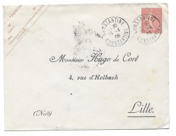 Alg41 Lettre Entier Semeuse Obl Constantine Repiquage (1909) - Overprinted Covers (before 1995)