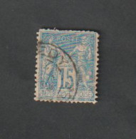 Timbres - N°101 - Type  Sage - 15c Bleu   - 1892  -  Oblitéré - Otros & Sin Clasificación