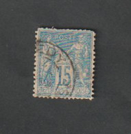 Timbres - N°101 - Type  Sage - 15c Bleu   - 1892  -  Oblitéré - Autres & Non Classés