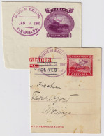 NICARAGUA - 1901 - "BLUEFIELDS" Duplex Cancel On Large Fragments Of Postal Card & Envelope - Nicaragua