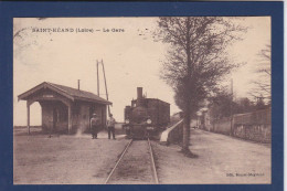 CPA [42] Loire > Saint Héand Train Gare Station Chemin De Fer Circulé Voir Dos - Sonstige & Ohne Zuordnung
