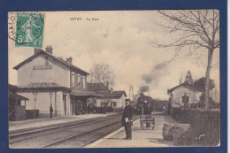 CPA [71] Saône Et Loire > Givry Train Gare Station Chemin De Fer Circulé Voir Dos - Sonstige & Ohne Zuordnung