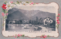 Meiringen BE, Hôtel Pension De La Gare Et Port, Herzlichen Neujahrsgruss Sendet, Fleurs, Litho Gaufrée (251) - Port