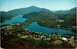 New York Adirondacks Aerial View Of Lake Placid Mirror Lake And Lake Placid Village - Adirondack