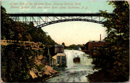 New York Rochester Genesee River Lower Falls Showing Driving Park Avenue Bridge 1909 - Rochester