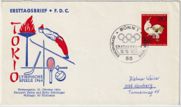 ALLEMAGNE / GERMANY - 1964 - Mi. 451 Tokyo Olympics F.D.C. First Day Cover - Storia Postale