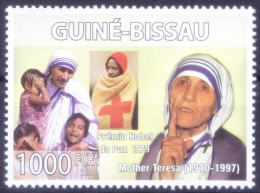 Mother Teresa Nobel Peace Winner, Red Cross, Guinea Bissau 2008 MNH - Madre Teresa