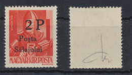 Romania Hungary 1945 Posta Salajului Northern Transylvania Local Stamp 2P Overprint On 5f MNH - Siebenbürgen (Transsylvanien)