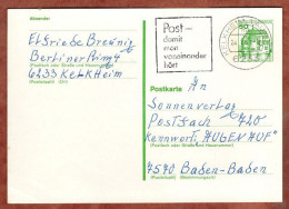 P 131 Wasserschloss Inzlingen, MS Post Damit Man Voneinander Hoert Kelkheim, 1981 (16616) - Postkaarten - Gebruikt