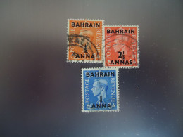 BAHRAIN  STAMPS 3  USED OVERPRINT BRITISH STAMPS   KINGS - Bahrein (...-1965)