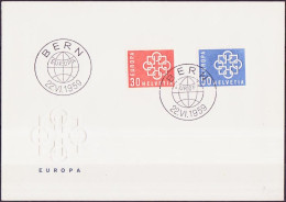 Europa CEPT 1959 Suisse - Switzerland - Schweiz FDC Y&T N°630 à 631 - Michel N°679 à 680 - 1959