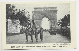 FRANCE ARC TRIOMPHE 10C CARTE MAXIMUM LIBERATION DE PARIS 11 NOV 1944 - ....-1949