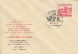 Enveloppe  FDC  1er  Jour  ALLEMAGNE  BERLIN    Conférence  Des  Quatre    1954 - 1948-1970