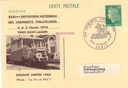 Napoleon Paris 1974 Draisine Unifiee - La Vie Du Rail - Private Stationery