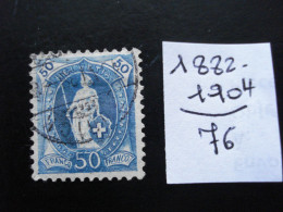 Suisse 1882-1904 - Helvetia "debout" 50c Bleu - Y.T 76 - Oblitéré - Used - Usati