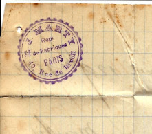 1882 CACHET J. MARTY Représentant De Fabriques à Paris Pour Jet Frères GET 27 à Revel Haute Garonne V.HISTORIQUE - 1800 – 1899