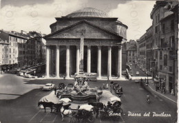 CARTOLINA  ROMA,LAZIO-PIAZZA DEL PANTHEON-STORIA,MEMORIA,CULTURA,RELIGIONE,IMPERO ROMANO,BELLA ITALIA,VIAGGIATA 1967 - Panthéon