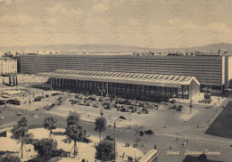 CARTOLINA  ROMA,LAZIO-STAZIONE TERMINI-STORIA,MEMORIA,CULTURA,RELIGIONE,IMPERO ROMANO,BOLLO STACCATO,VIAGGIATA 1960 - Stazione Termini