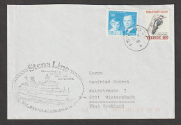 SWEDEN:  1986  COVER  WITH:  1k 30+ 1k 60 (1083 + 1292)  -  "STENA  LINE"  -  TO  GERMANY - Lettres & Documents