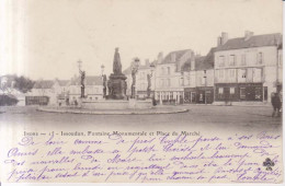Issoudun Place Du Marche Carte Postale Animee    1902 - Issoudun