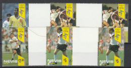 Nevis  - Calcio Italia 90° -  4 + 4 Val. Gutter Pairs  ( Coppie Di Canale )  ** MNH - 1990 – Italie