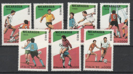 Nicaragua - Calcio Italia 90° -  7 Val. + BF.  ** MNH - 1990 – Italie