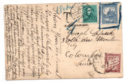 CP De HONGRIE (MAGYARORSZAC) Pour COLOMBES (SEINE) Avec TAXE 1 FRANC - 1859-1959 Lettres & Documents