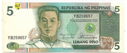 PHILIPPINES AGUINALDO 5 Piso Série#168b Sign Aquino Fernandez Noir  . Pr. Neuf - Filipinas